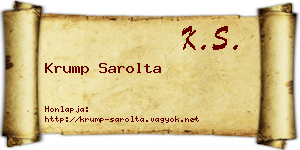 Krump Sarolta névjegykártya